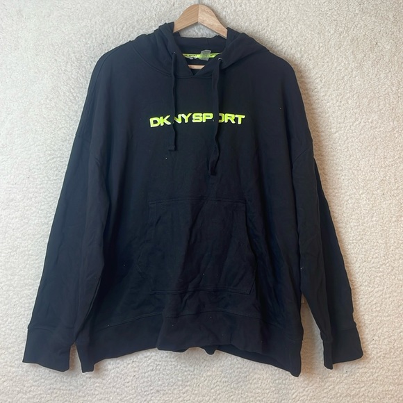 NWT DKNY Sport Womens Black Pullover Hoodie Sweatshirt Top SIZE 3X PLUS - Picture 2 of 7